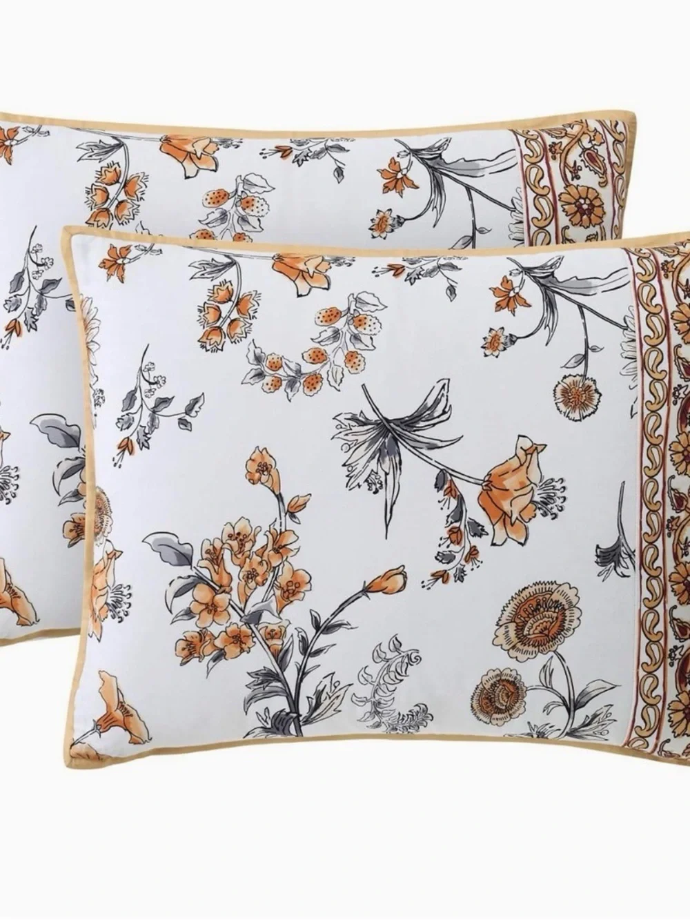 French Connection Home 3-Piece King Duvet Set India Marigold/White 100% Cotton